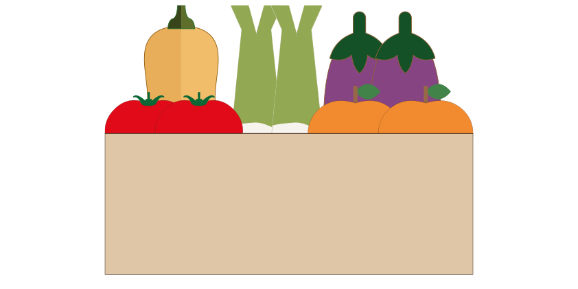Boîte de fruits et légumes mélangés<br>(entre 3 et 4 kg) 